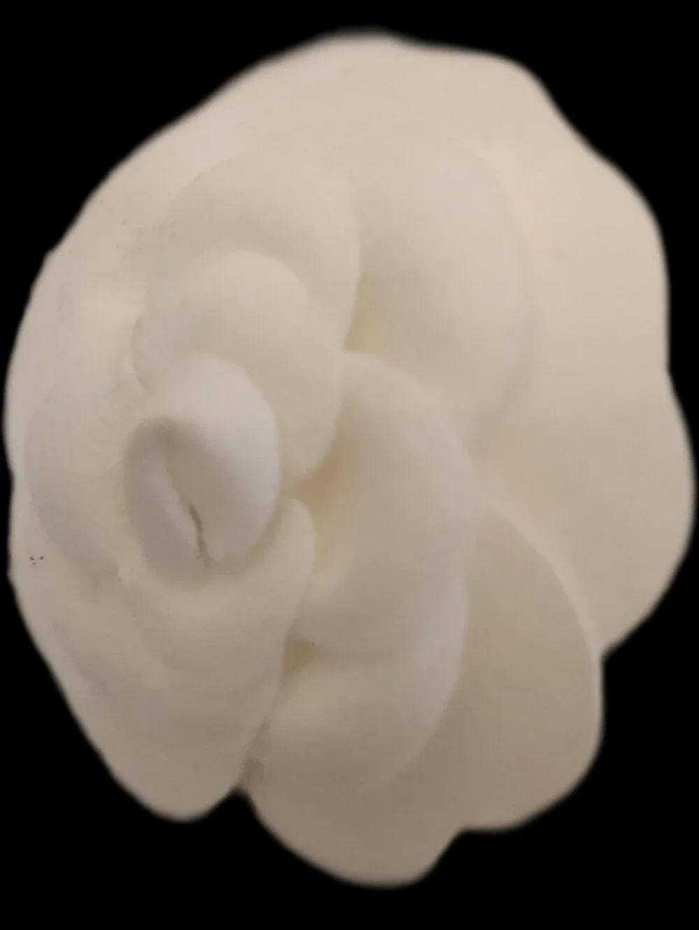 White Vintage Chanel Fabric Camellia Handmade Handmade Into A Clip Or Brooch